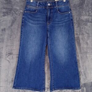 NYDJ Jeans Womens 4P Blue HR Major Wide Leg Capri Cool Embrace Crop Stretch NWT